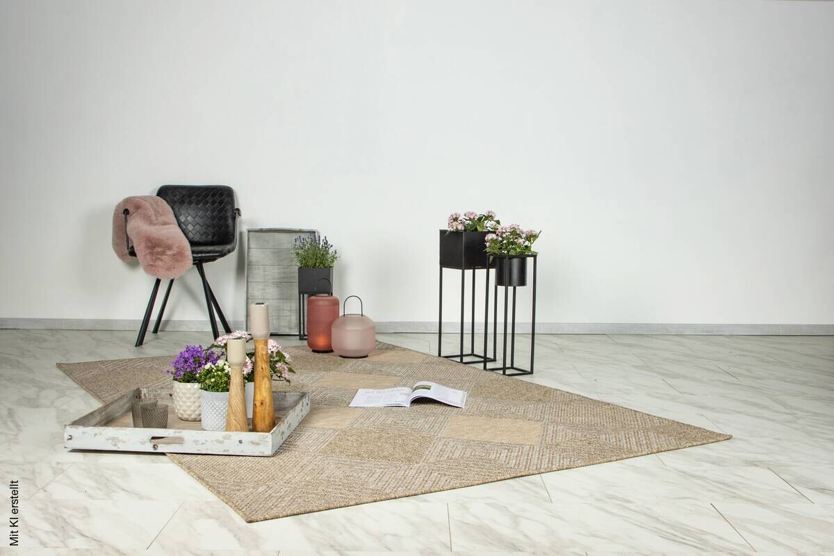 Kayoom Teppich Sindra 425 natur B/L: ca. 80x150 cm