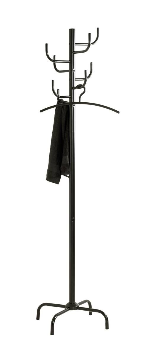 Garderobenständer schwarz lackiert H/D: ca. 180x48 cm