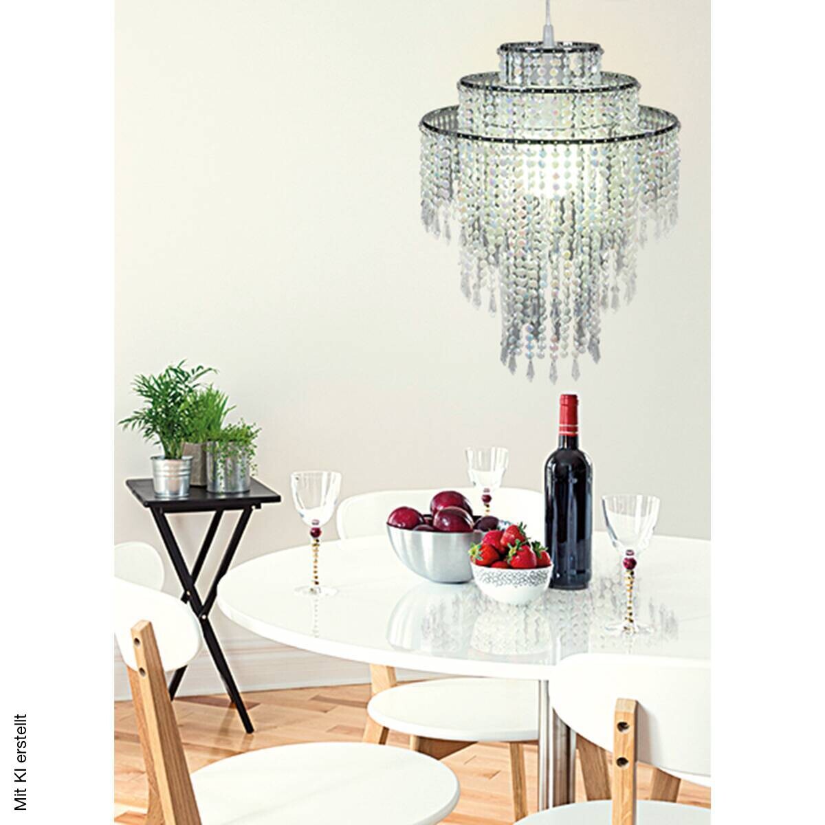 Näve Leuchten Pendelleuchte 7013831 transparent Metall Kunststoff B/H/T: ca. 32x43x32 cm E27 1 Brennstellen