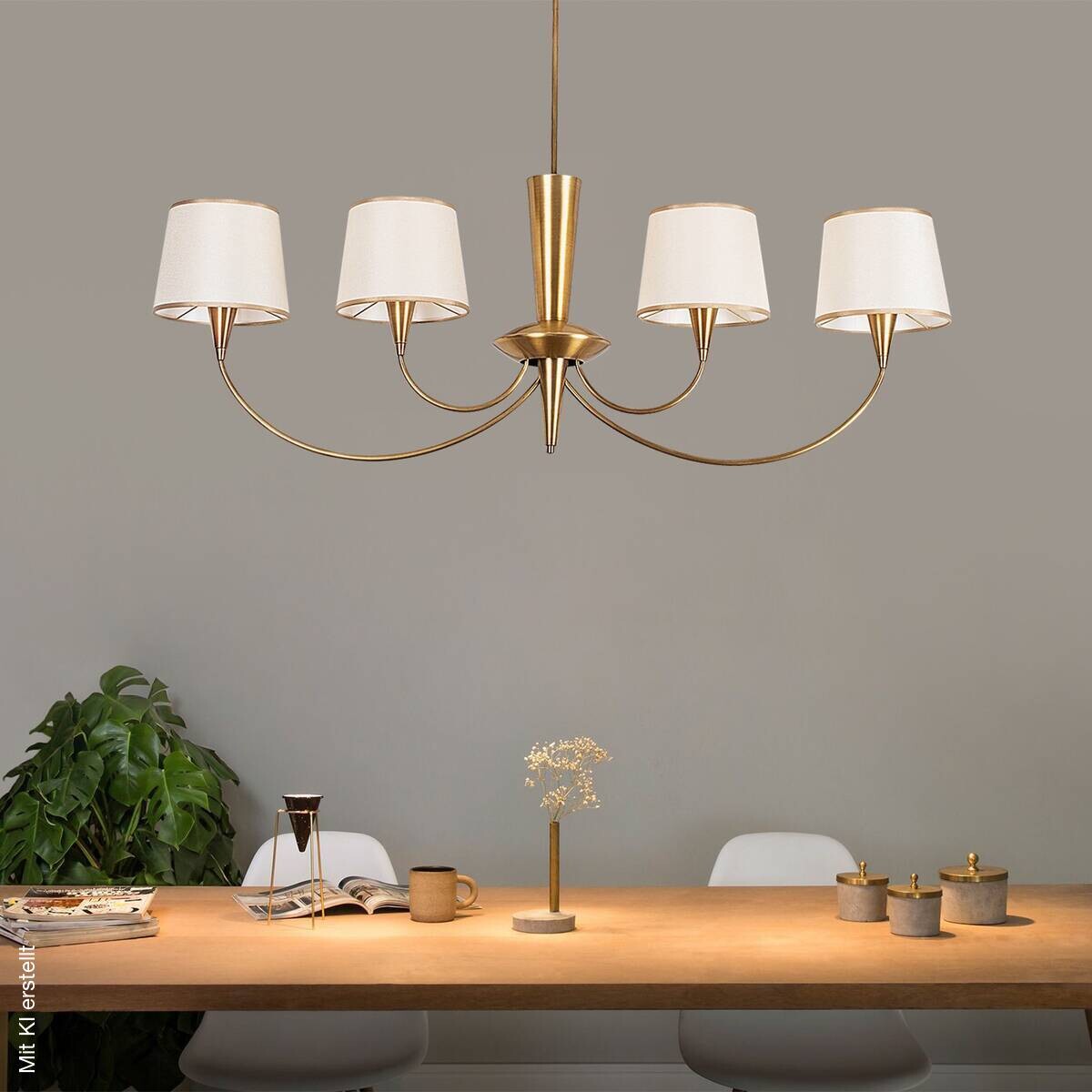 Opviq Pendelleuchte Pardo-3021 Stoff B/H/T/L: ca. 118x83x20x118 cm E27 4 Brennstellen