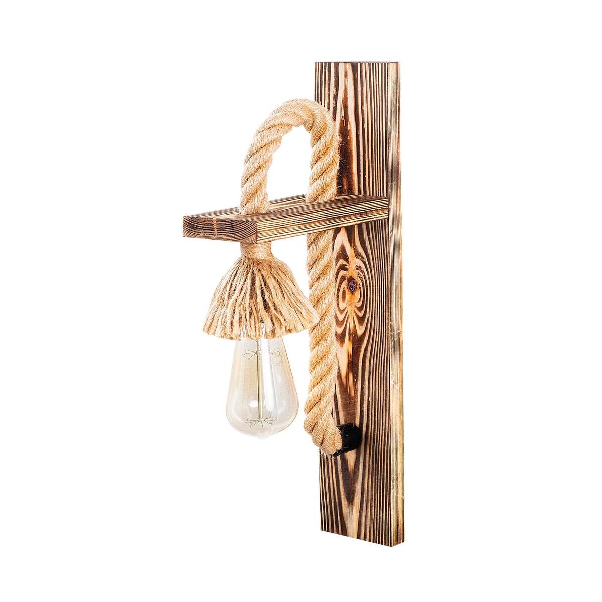 Opviq Wandleuchte Holzoptik Holz B/H/L: ca. 18x45x9 cm E27 1 Brennstellen