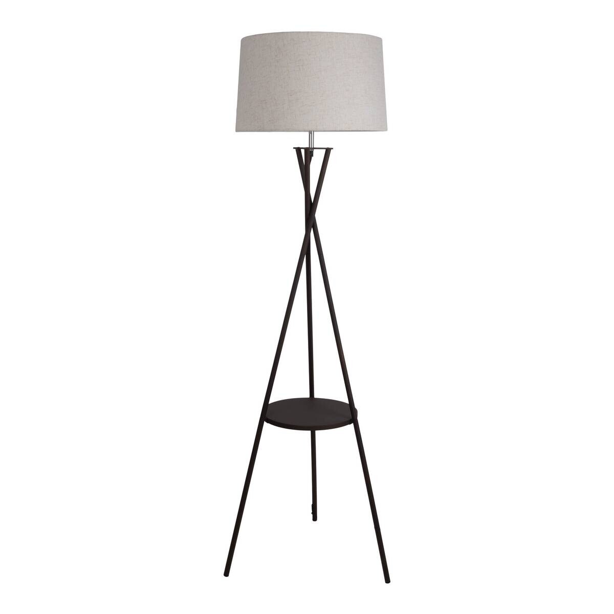Näve Leuchten Stehlampe schwarz Textil Metall B/H/T/D: ca. 51x158x51x51 cm E27 1 Brennstellen