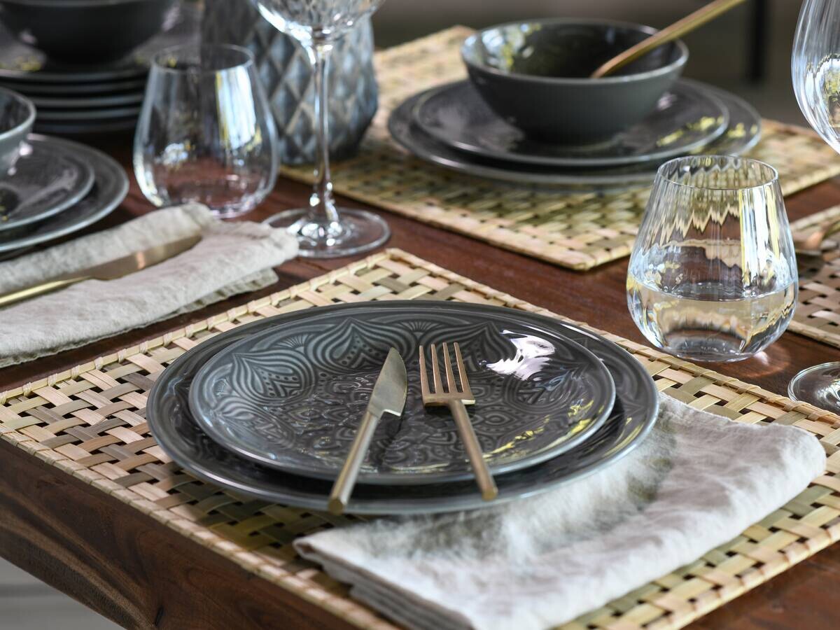 CreaTable Tafelservice Orient Mandala stein Porzellan 18 tlg.