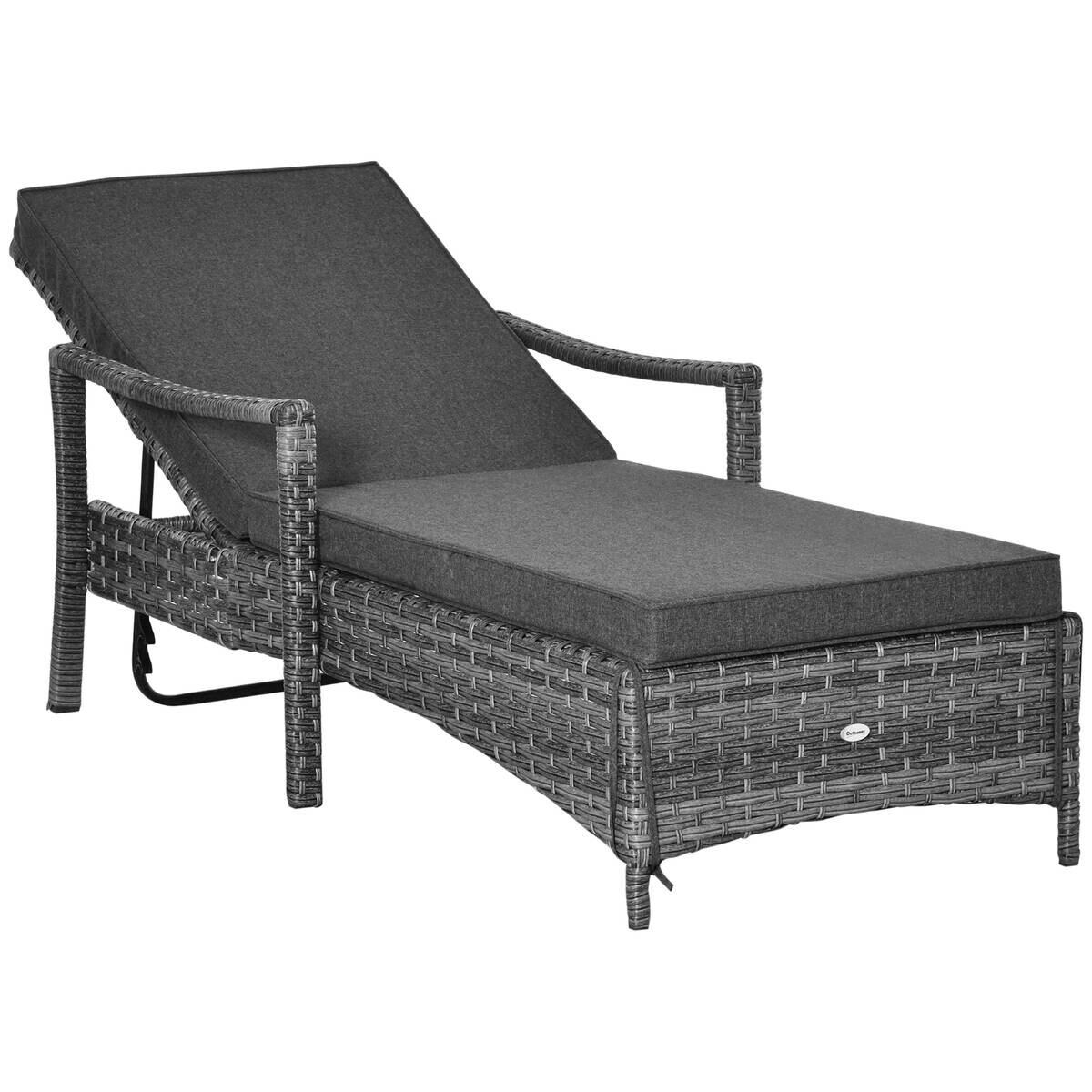 Outsunny Gartenliege grau Polypropylen B/H/L: ca. 62,5x192x52,5 cm