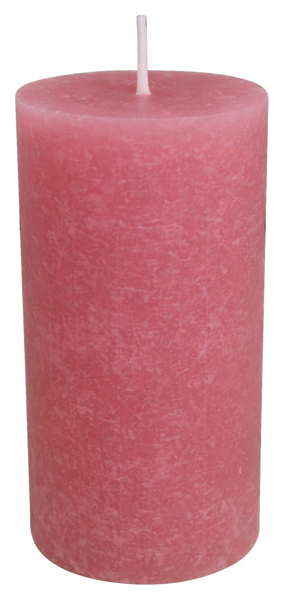 Stumpenkerze rosé H/D: ca. 9x6,8 cm