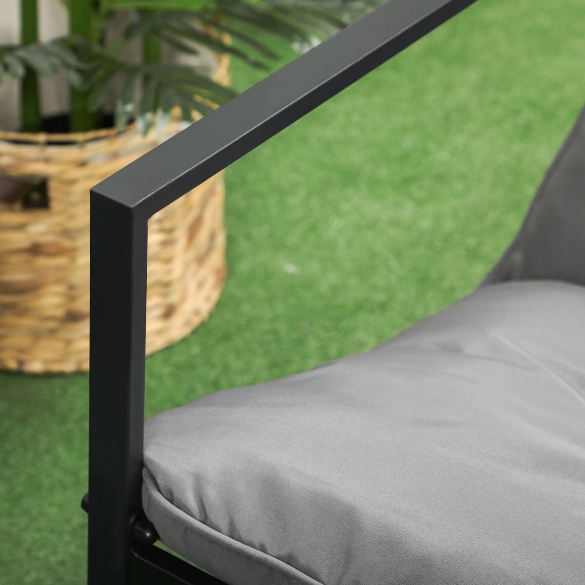 Outsunny Gartensitzgruppe schwarz Polyester B/H/L: ca. 70x67x114 cm