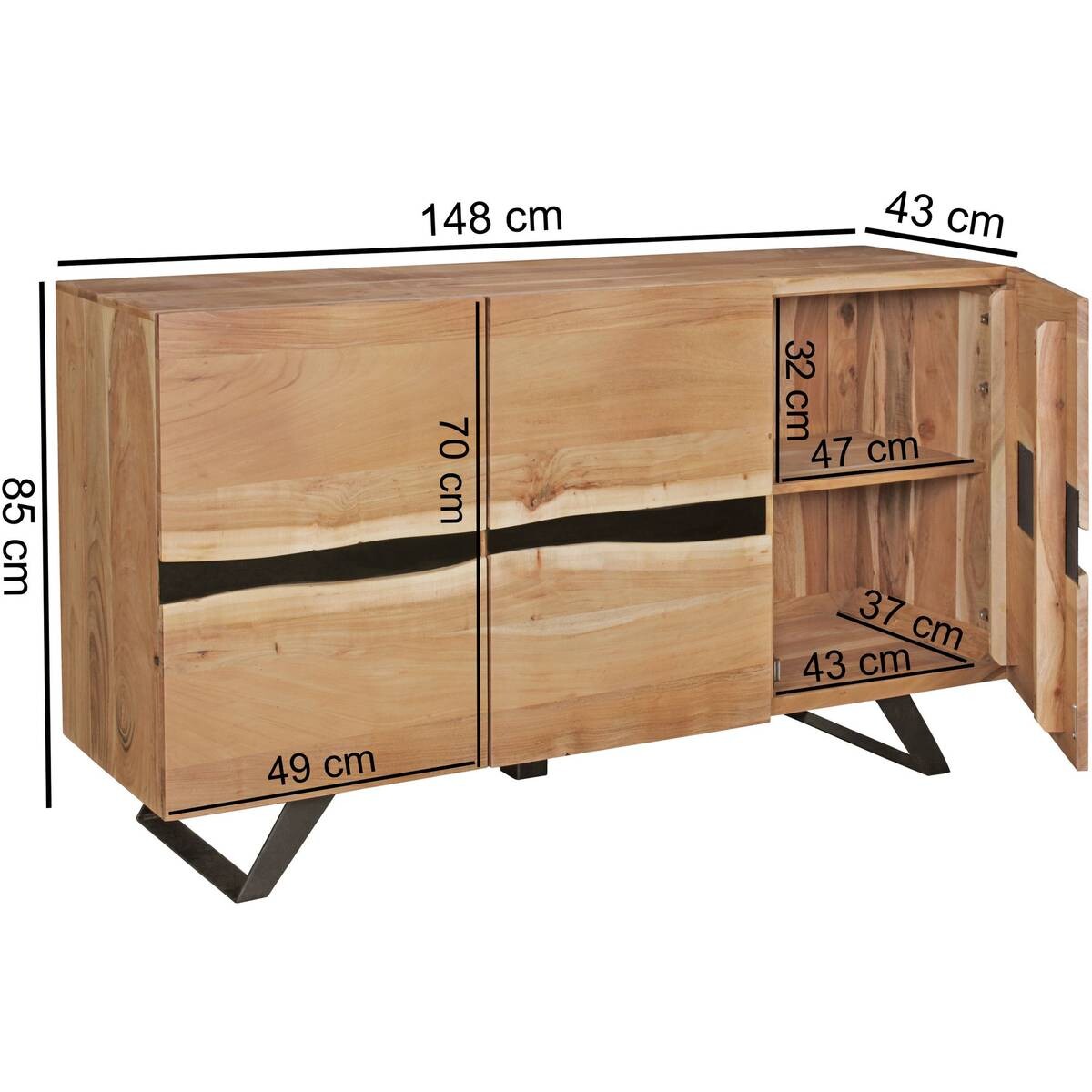 Sideboard B/H/T: ca. 148x85x43 cm