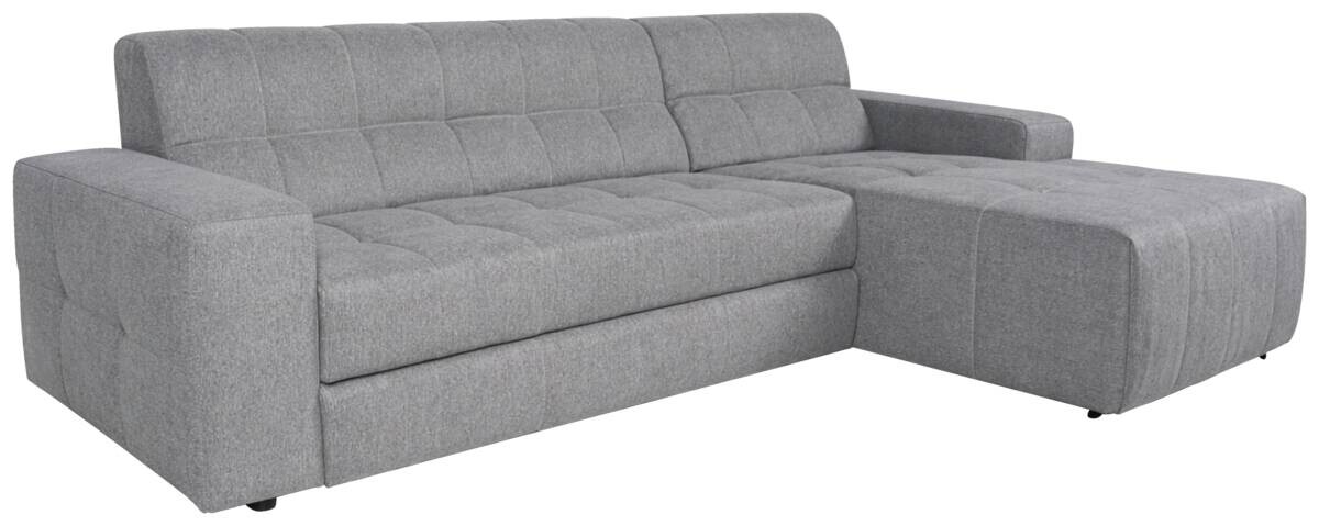 Ecksofa mit Bettfunktion grau Flachgewebe B/H/T: ca. 267x93x163 cm