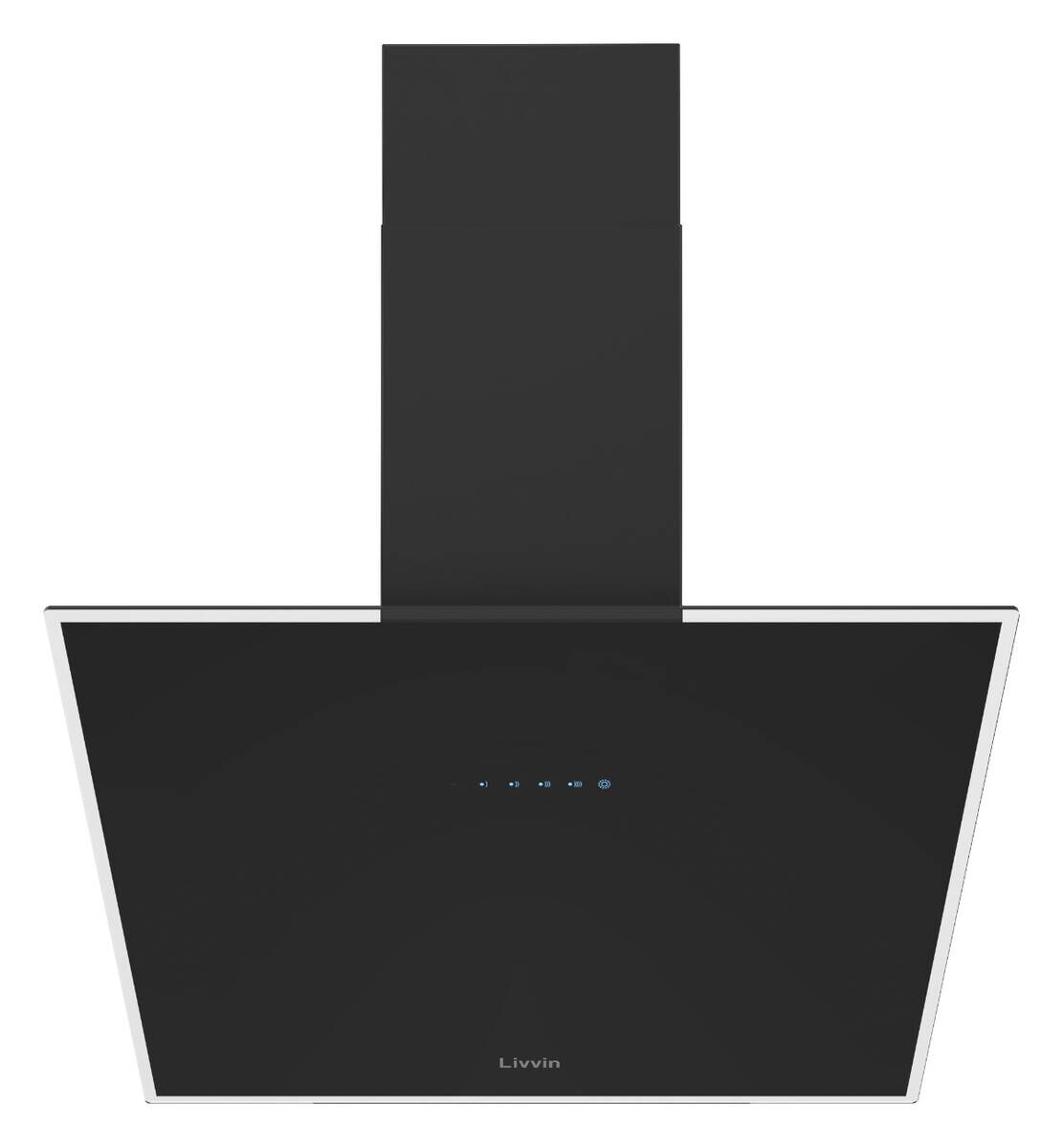 INTERPLAN Dunstabzugshaube Neva II Black 60 schwarz Schwarzglas B/H/T: ca. 60x95x40 cm