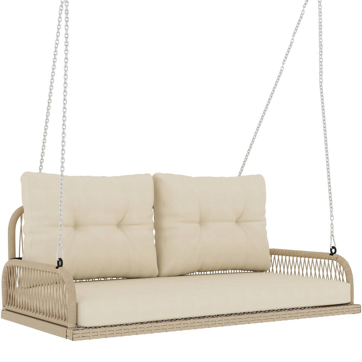 Outsunny Hollywoodschaukel natur Rattan B/H/L: ca. 66x44x115 cm