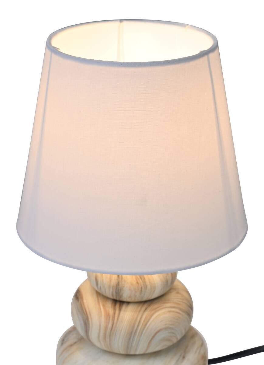 POCOline Keramik Tischleuchte Adriana beige braun weiß Keramik B/H/L: ca. 16,5x17,5x16,5 cm E14 1 Brennstellen
