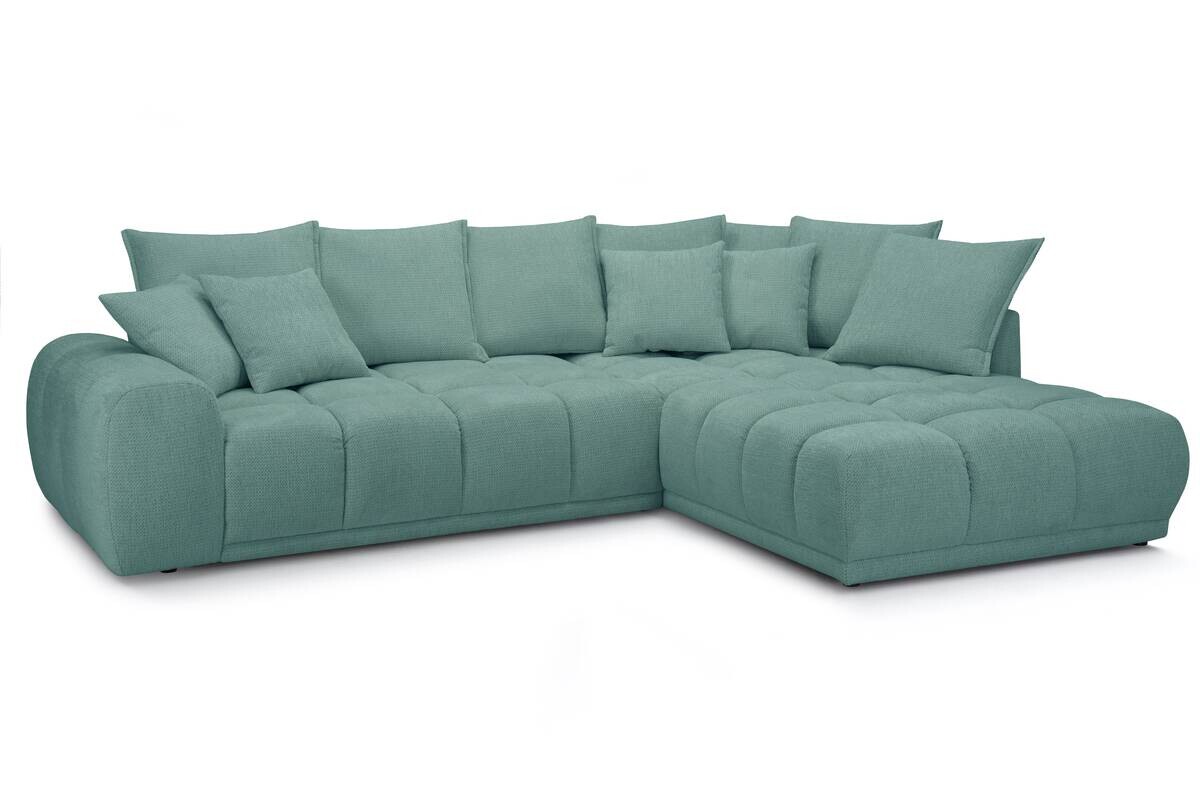 Ecksofa blaugrau Microfaser B/H/T: ca. 312x97x229 cm