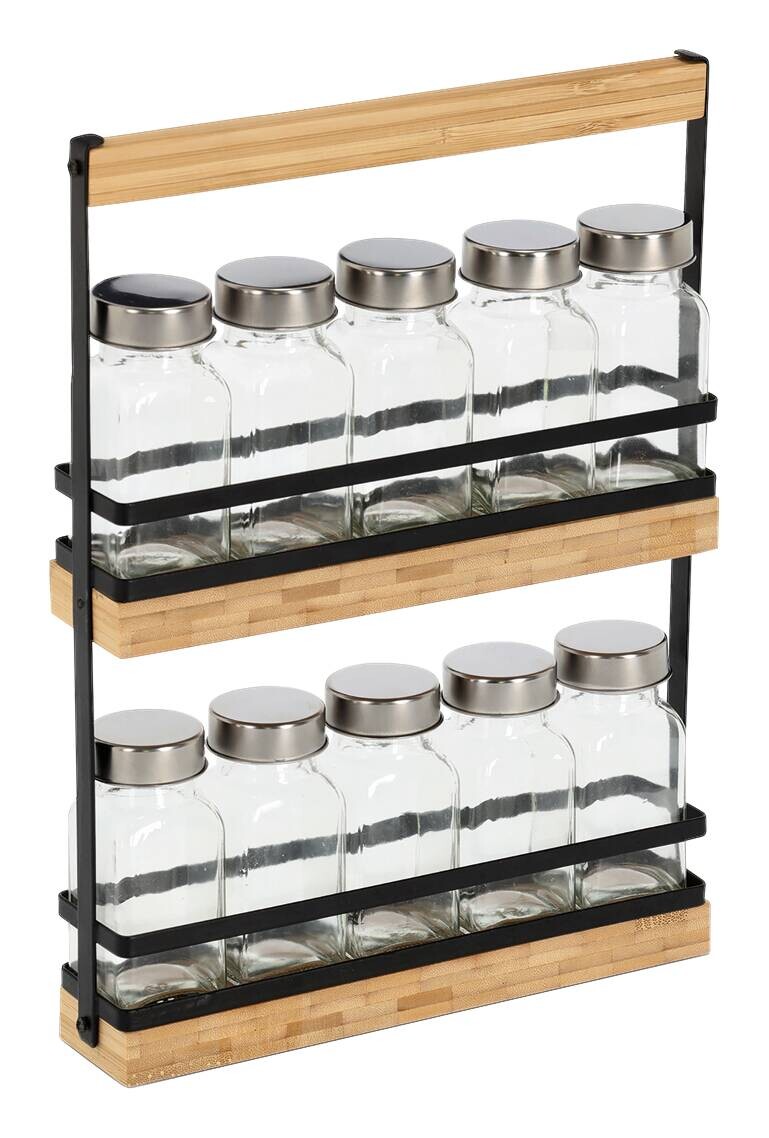 Zeller Gewürzständer-Set transparent Glas B/H/L: ca. 4,7x30x22,7 cm