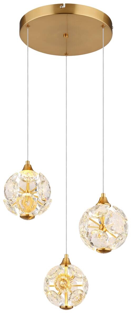 GLOBO LED-Pendelleuchte Virina gold Metall B/H: ca. 42x150 cm