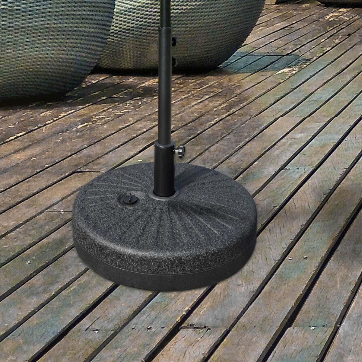 Outsunny Schirmständer schwarz Kunststoff H/D: ca. 28x51 cm