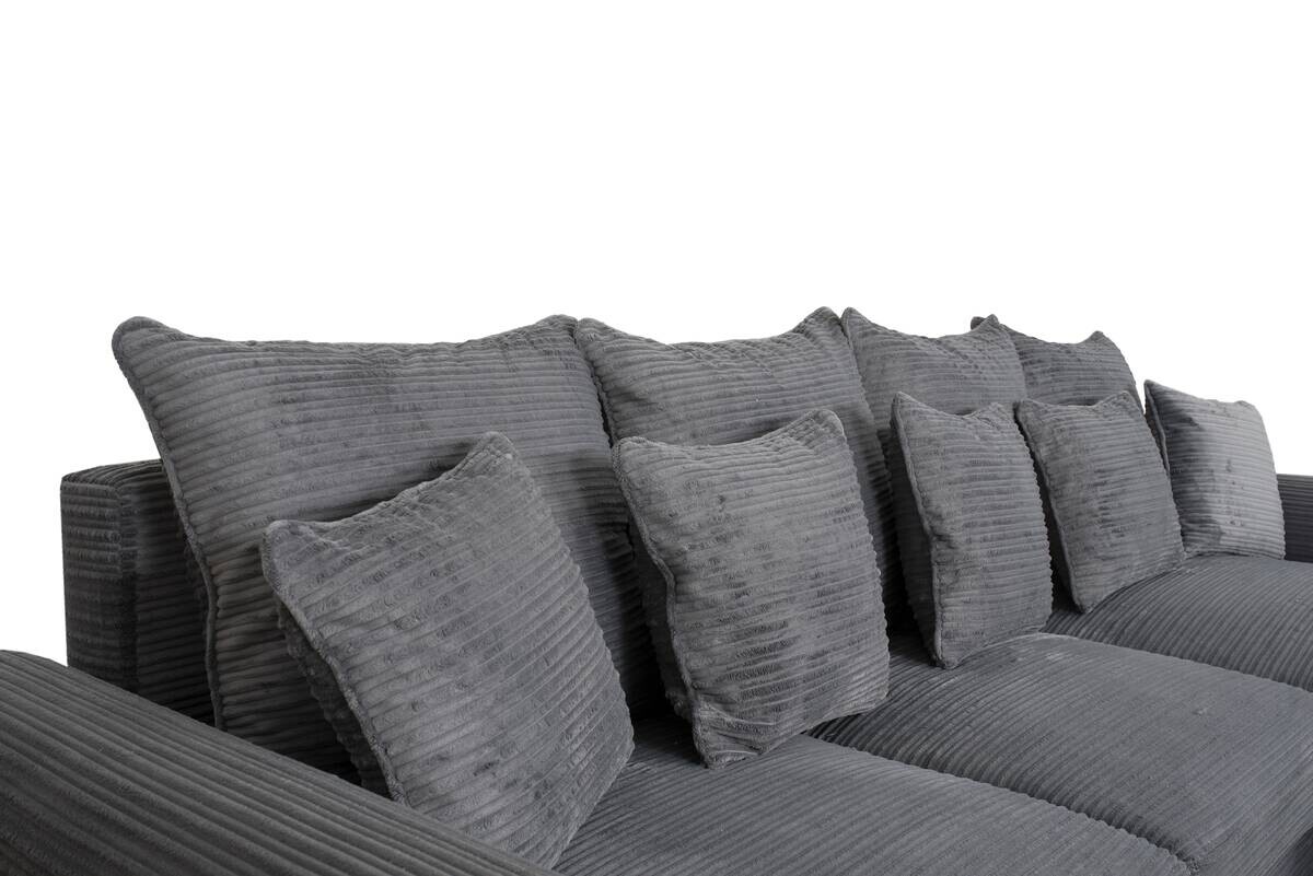 Ecksofa mit Bettfunktion und Bettkasten grau Microfaser B/H/T: ca. 293x96x178 cm