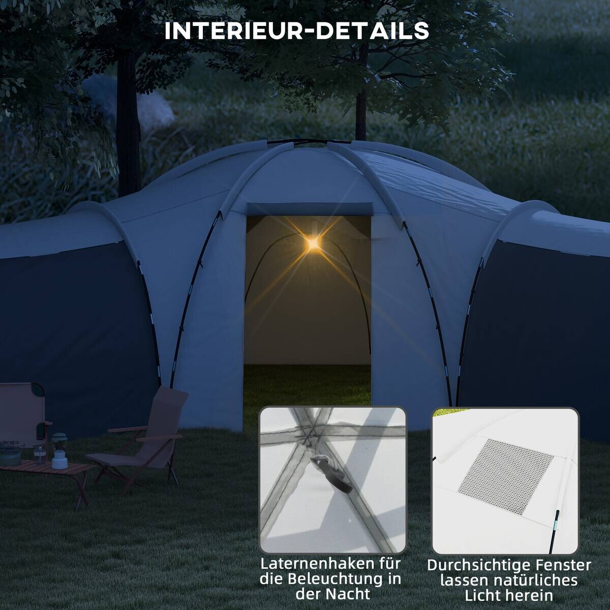 Outsunny Campingzelt B/H/L: ca. 615x225x615 cm