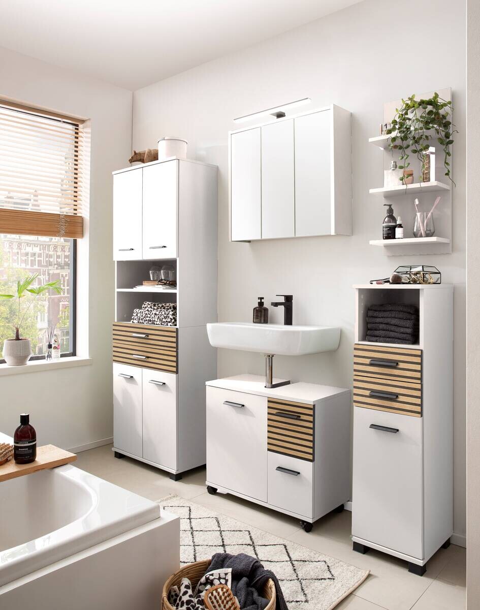 Waschbeckenunterschrank Katta weiß matt B/H/T: ca. 65,1x60x32 cm