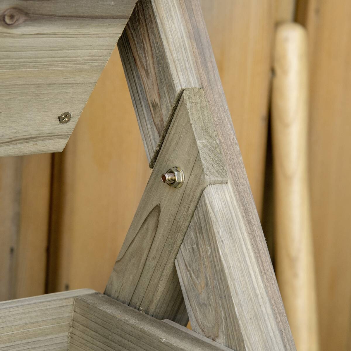 Outsunny Blumentreppe natur Holz B/H/L: ca. 61x77x71 cm