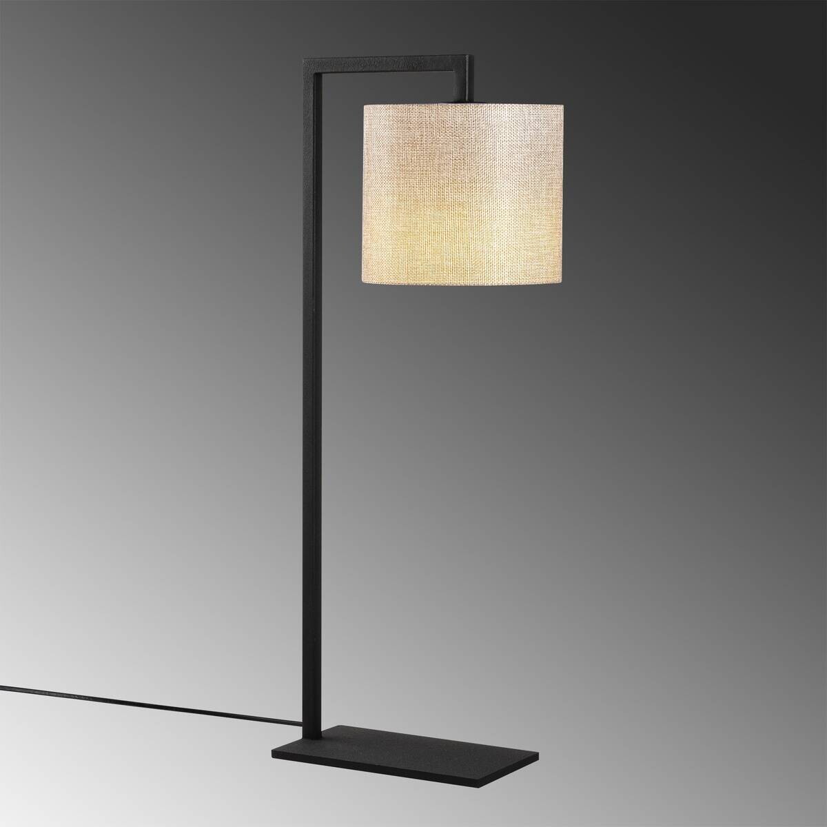 Opviq Tischleuchte schwarz creme Metall B/H/L: ca. 20x65x27 cm E27 1 Brennstellen