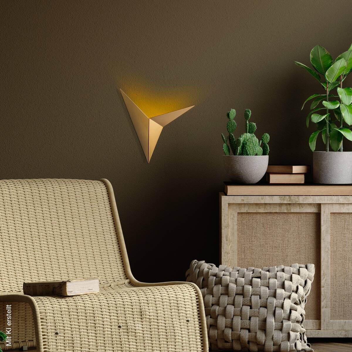 Opviq Wandleuchte gold Metall B/H/L: ca. 5x34x34 cm G9 1 Brennstellen