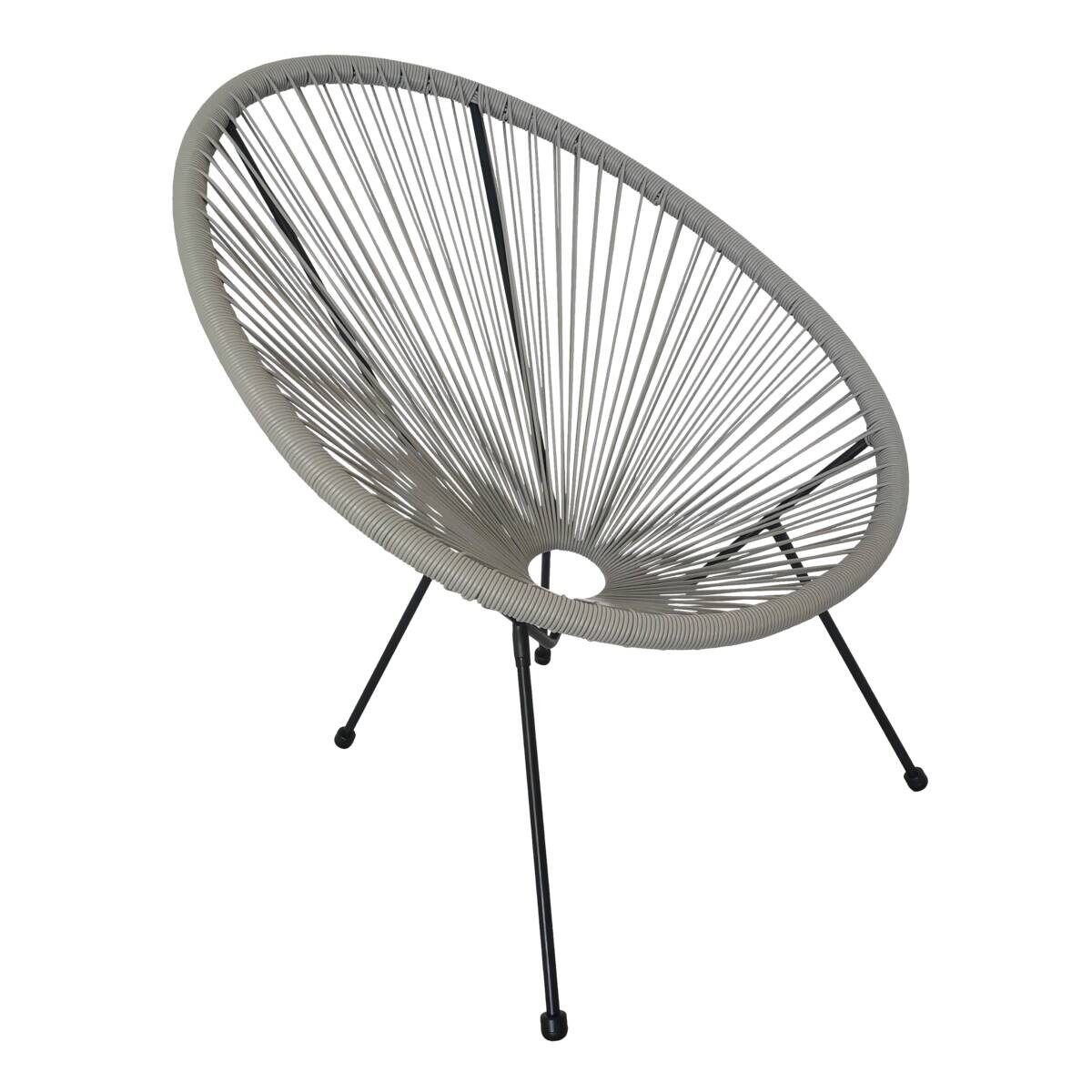 POCOline Gartensessel Acapulco grau Stahlrohr B/H/L: ca. 79x83x73 cm