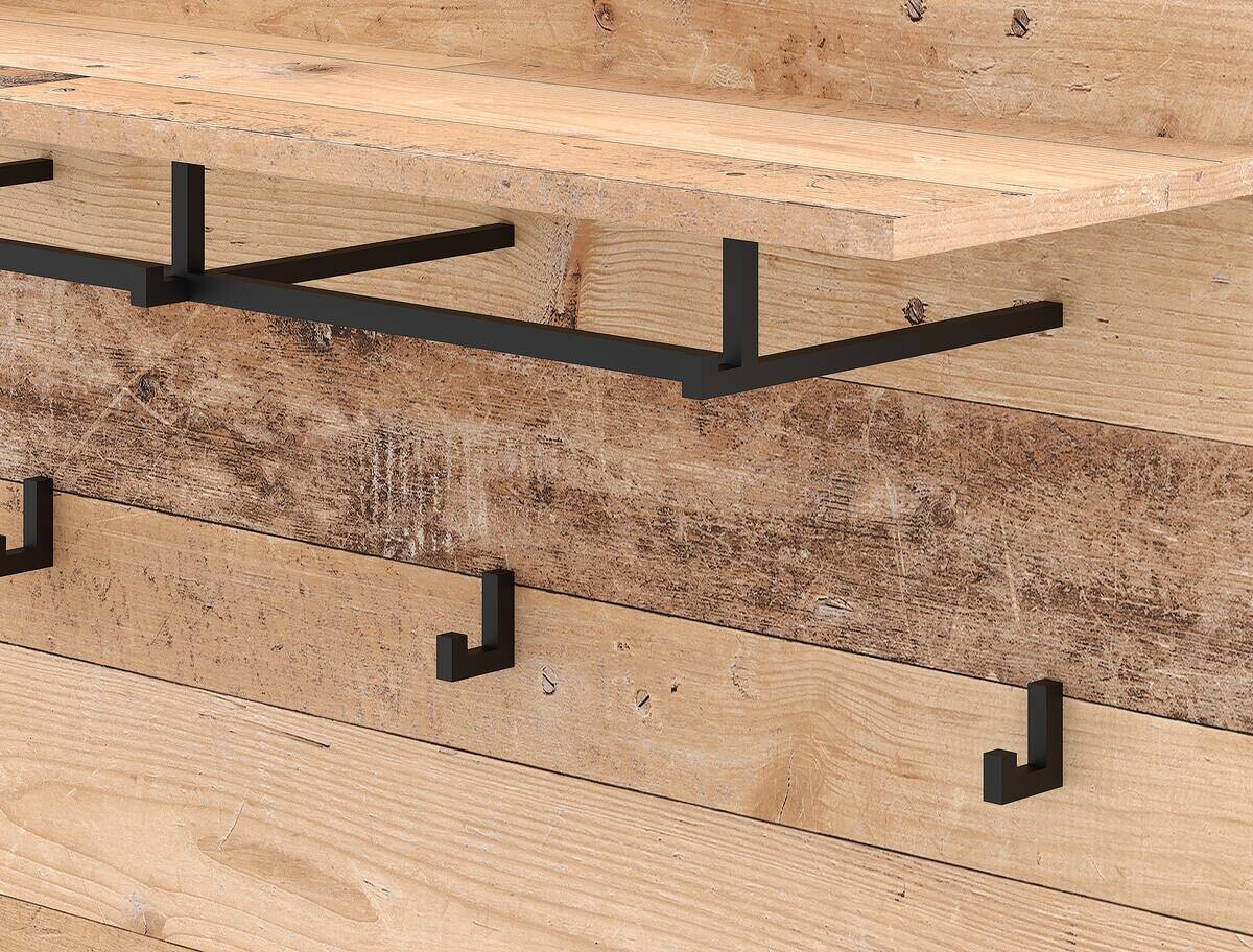 Garderobenschrank LUNA 2 Eiche Old Wood hell Nachbildung Eiche Matera Nachbildung Beton Optik B/H/T: ca. 89x198x40 cm