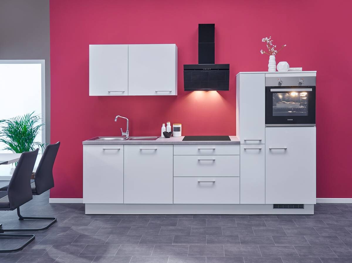 artego Küchenblock Eco rechts weiß Lack Hochglanz B/T: ca. 280x60 cm