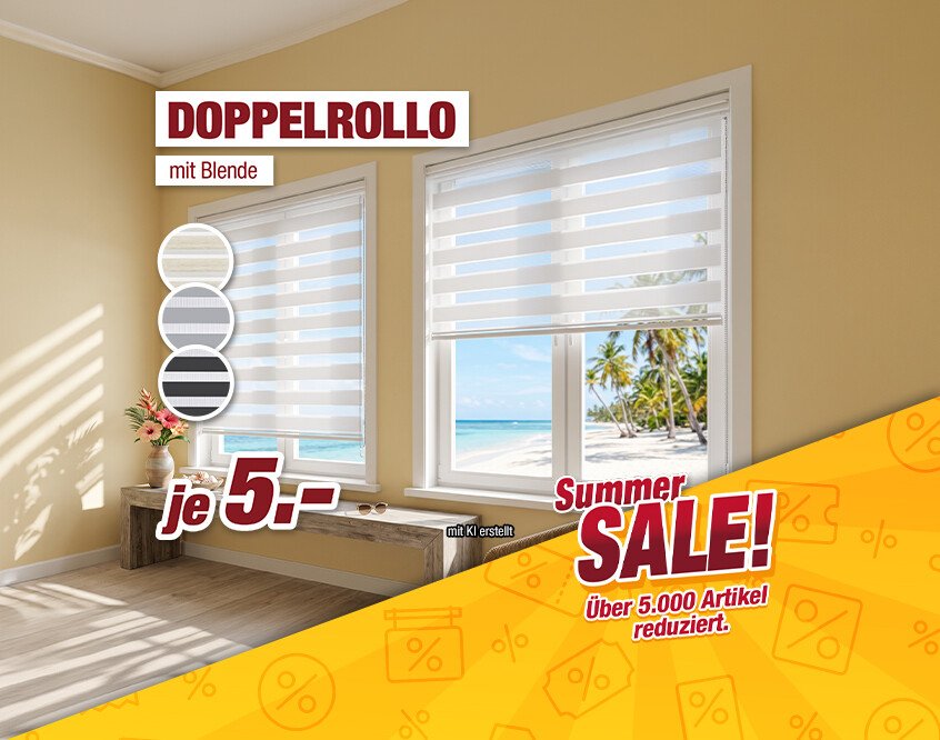Unsere Werbe Highlights - Doppelrollo mit Blende
