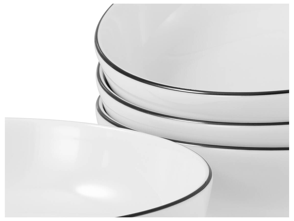 CreaTable Schüssel-Set Allround Black Line weiß Porzellan