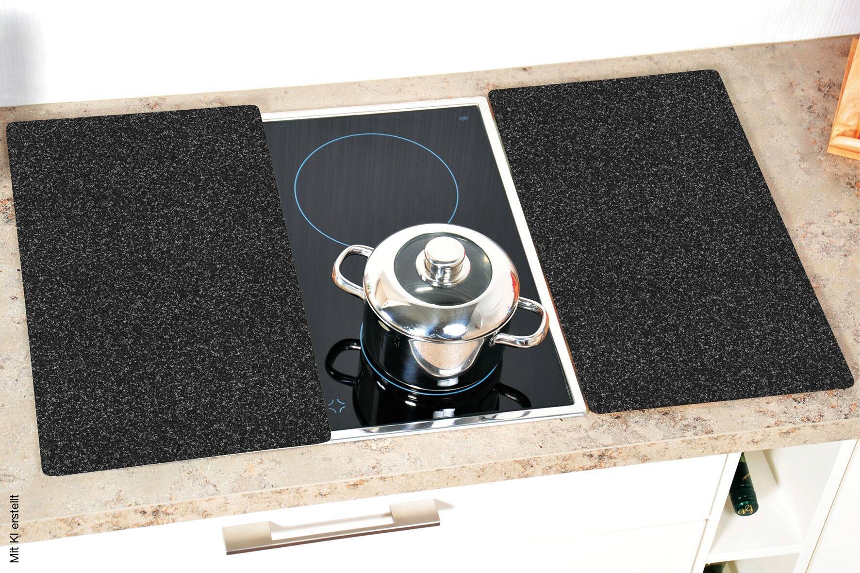 Kesper Herdabdeckplatte Granit schwarz Glas B/H/L: ca. 30x8x52 cm