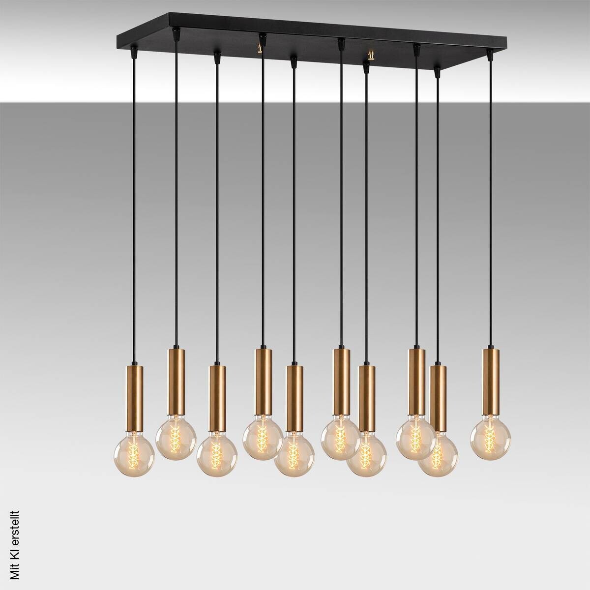 Opviq Pendelleuchte bronze B/H/T: ca. 75x136x24 cm E27 10 Brennstellen