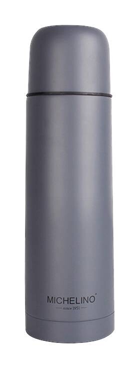 MICHELINO Isolierflasche grau Edelstahl