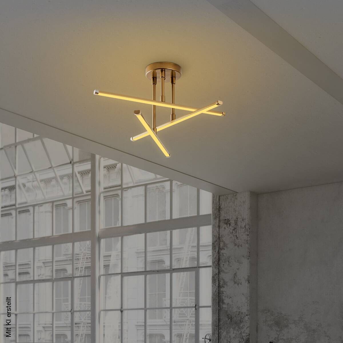 Opviq LED-Deckenleuchte gold B/H/T: ca. 51x26x51 cm