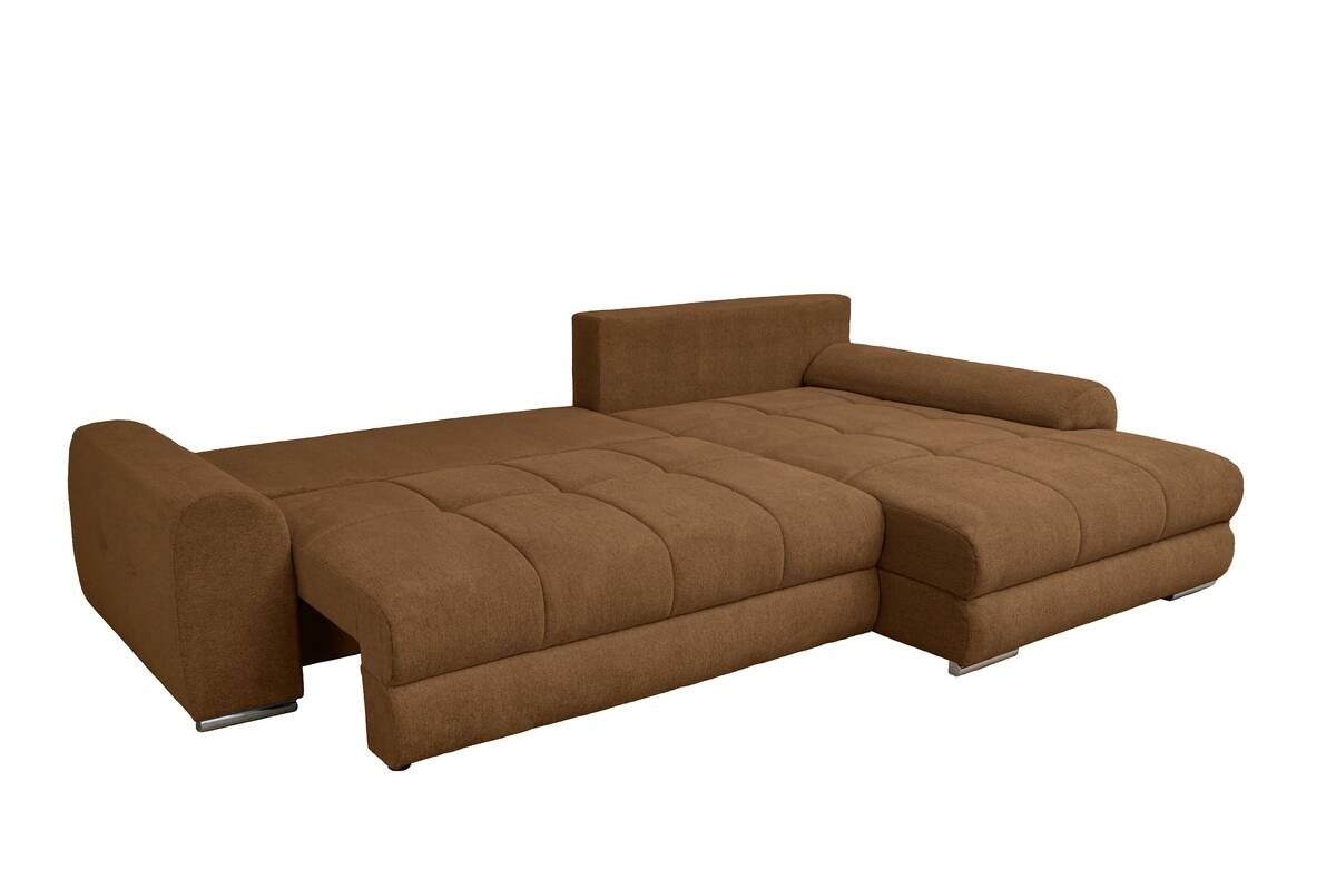 Ecksofa mit Bettfunktion und Bettkasten Lorenz ziegel Microfaser B/H/T: ca. 284x74x180 cm