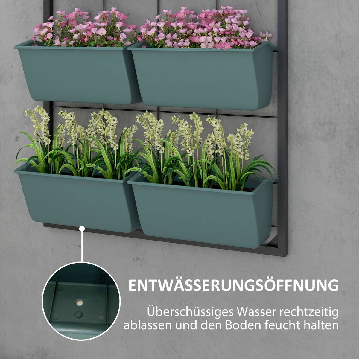 Outsunny Pflanzenständer schwarz Polypropylen B/H/L: ca. 14x52,5x90 cm
