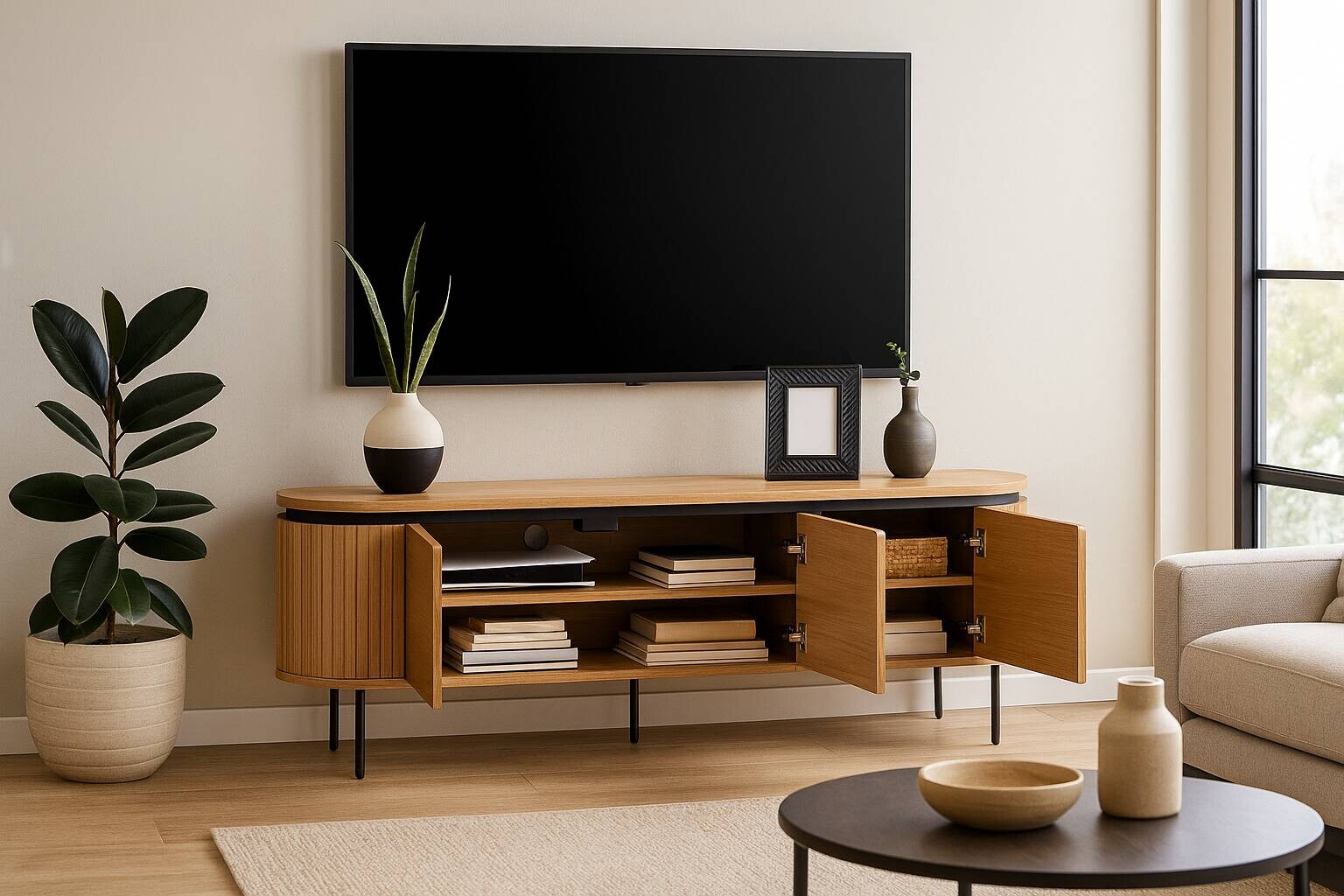 Lowboard ALBERI Eiche Sonoma Nachbildung B/H/T: ca. 160x55x40 cm
