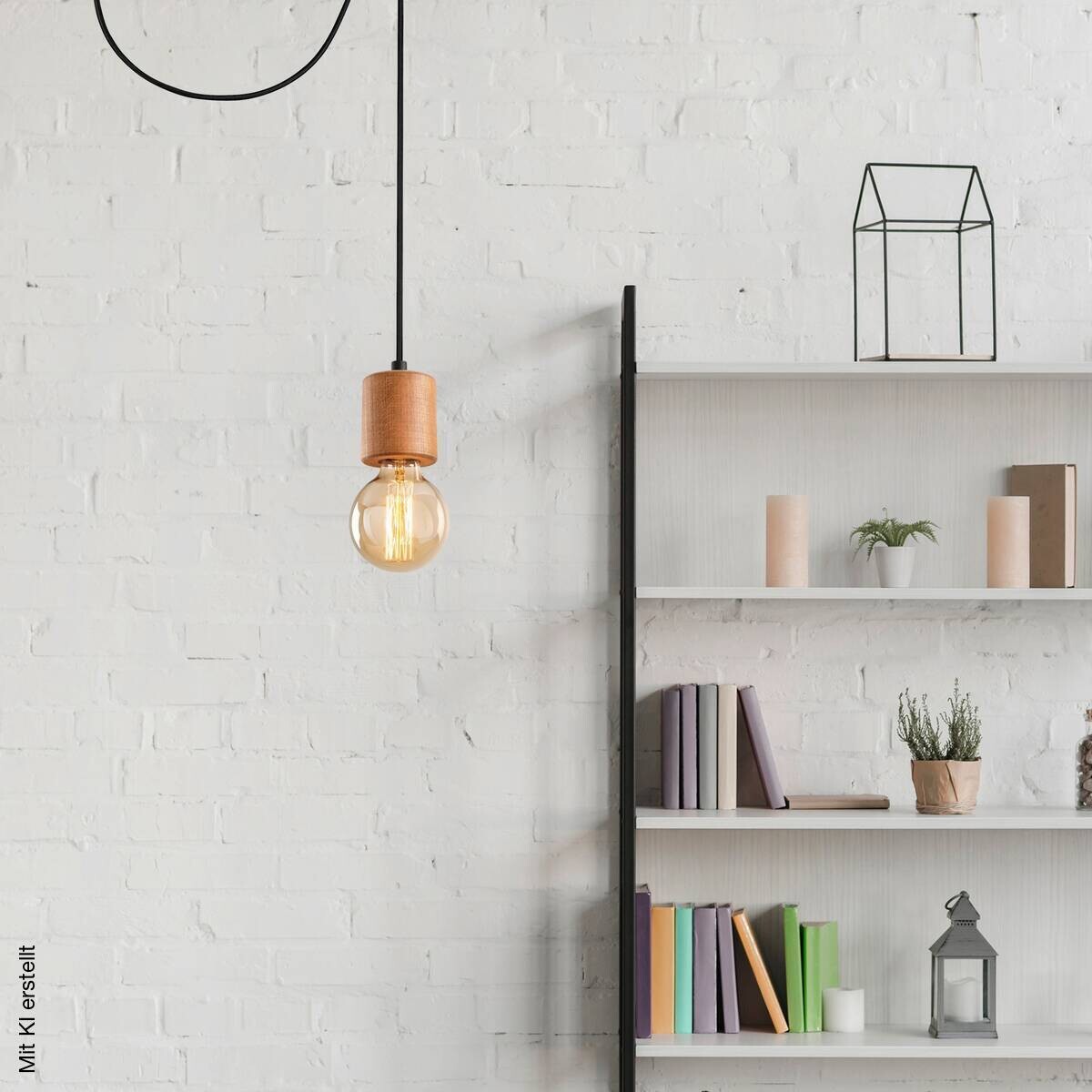 Opviq Pendelleuchte schwarz Metall B/H/T: ca. 49x100x49 cm E27 1 Brennstellen