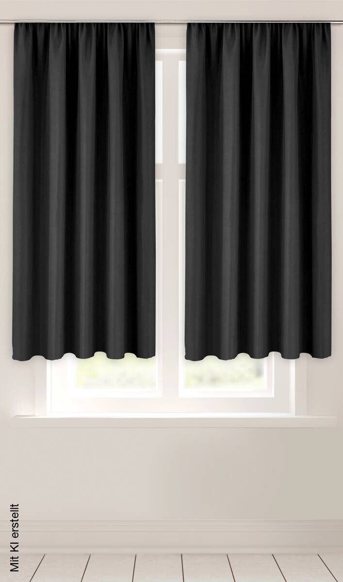 Verdunklungsvorhang Linus schwarz 100% Polyester B/L: ca. 140x145 cm