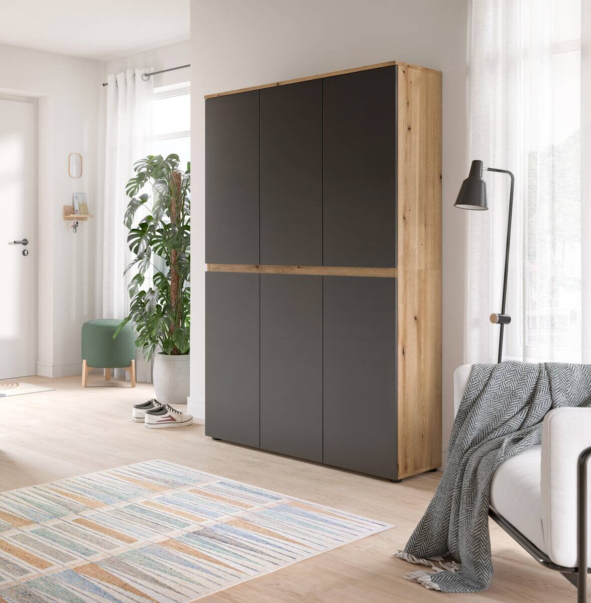 Schrank SCARPA Evoke Oak Nachbildung anthrazit B/H/T: ca. 105x175x37 cm