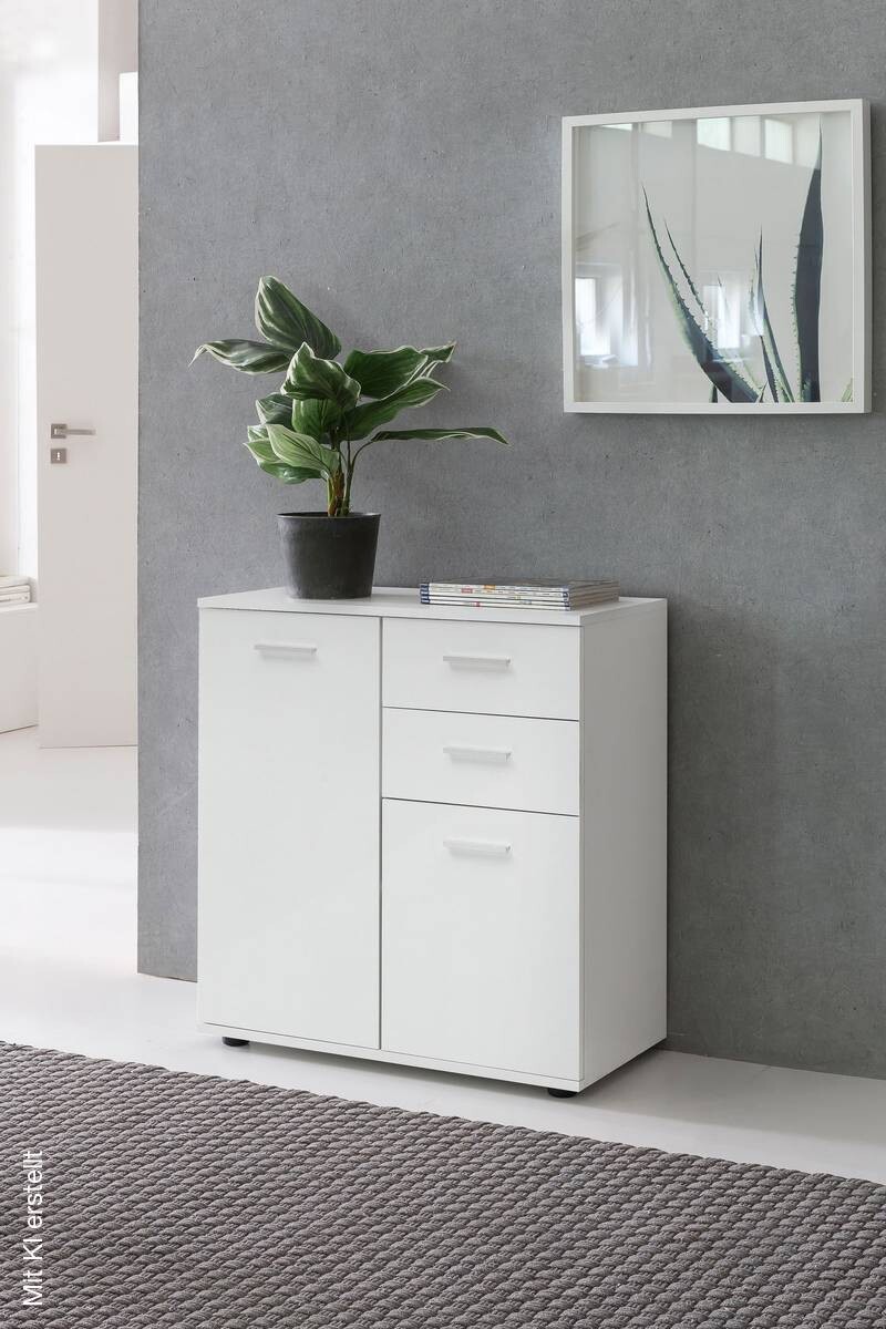 Sideboard weiß B/H/T: ca. 71x78x35,5 cm
