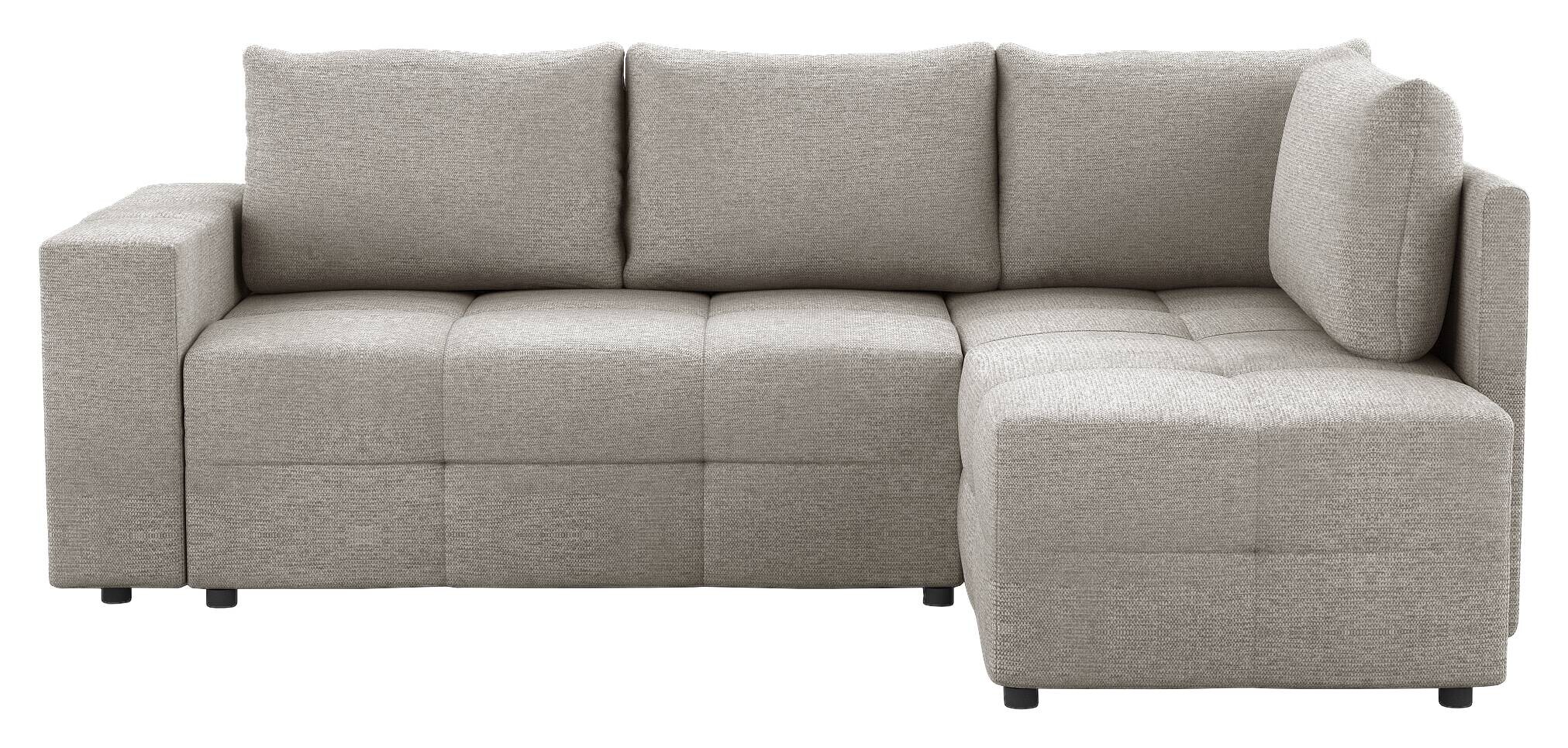 Ecksofa mit Bettfunktion und Bettkasten stone Flachgewebe B/T: ca. 238x167 cm
