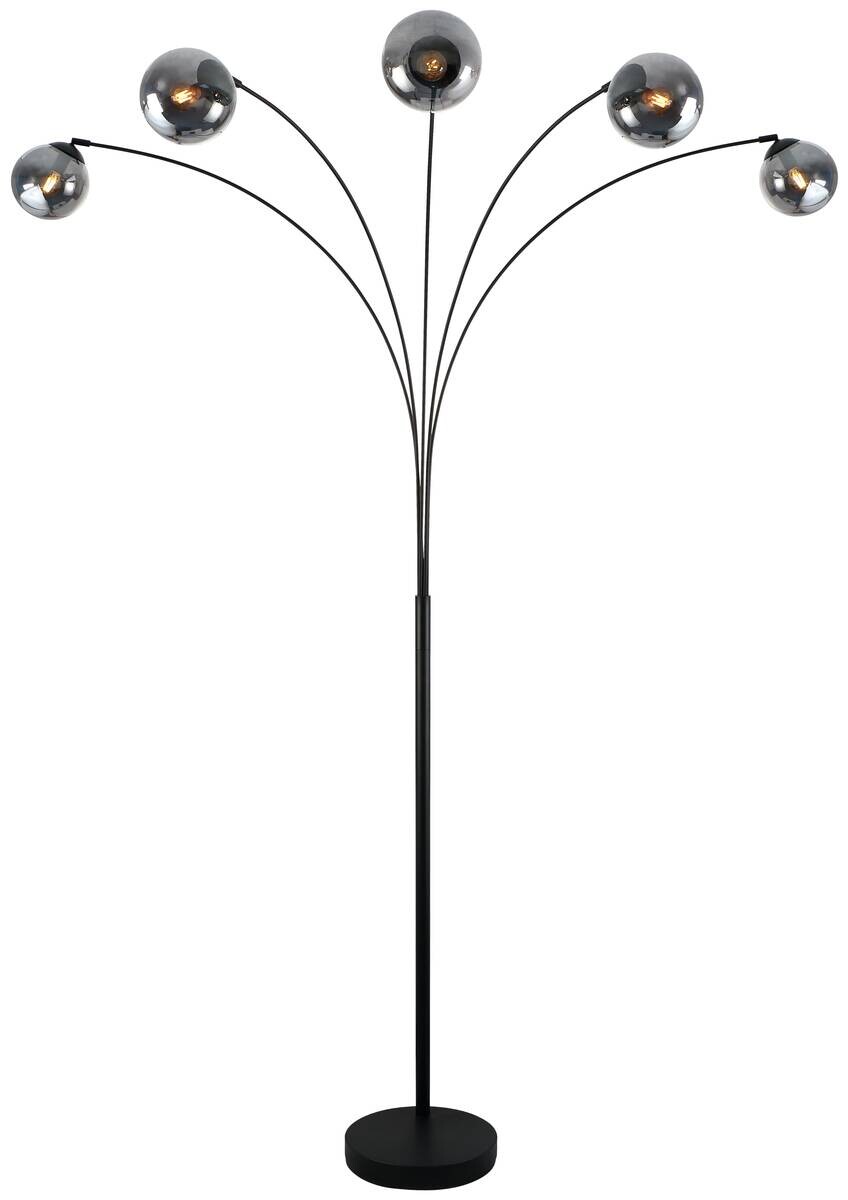 POCOline Stehlampe Akali schwarz Metall B/H: ca. 170x210 cm E14 5 Brennstellen