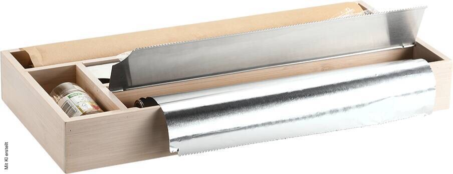 Kesper Folienspender braun Bambus B/H/L: ca. 20,5x6x47 cm