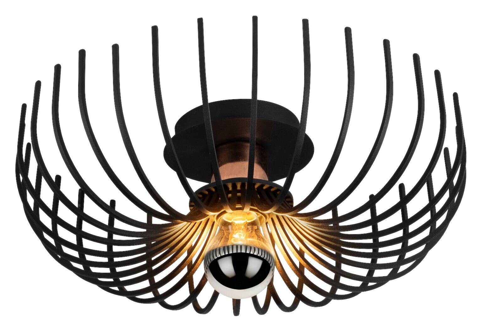 Opviq Deckenleuchte Aspendos schwarz Metall B/H/T/L/D: ca. 36x12x36x36x36 cm E27 1 Brennstellen