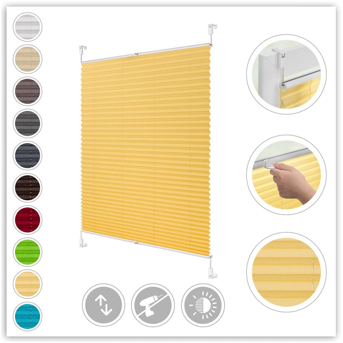 LICHTBLICK Spannplissee gelb B/L: ca. 55x130 cm