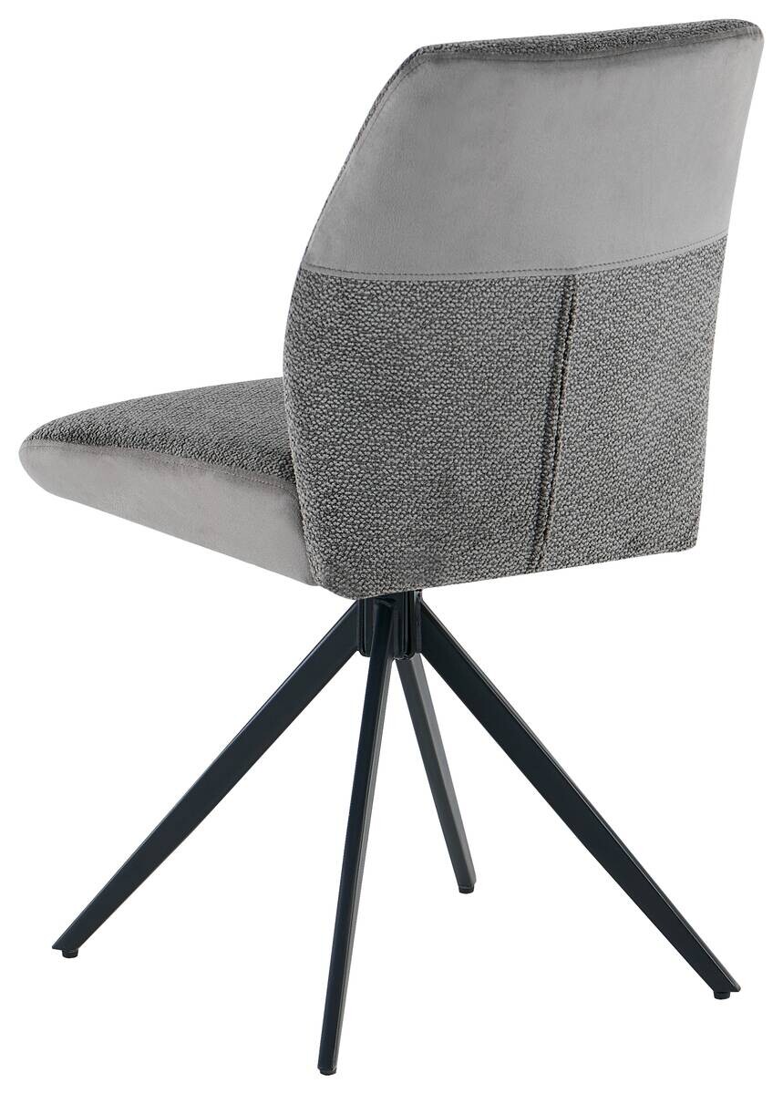 Stuhl Turin grau Webstoff Samtoptik B/H/T: ca. 48x87x50 cm