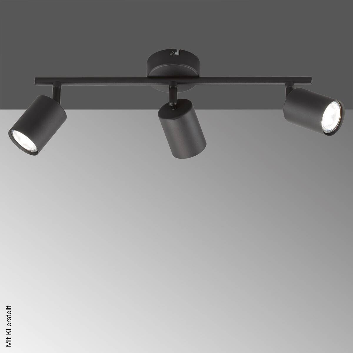Fischer & Honsel LED-Deckenleuchte 21130 schwarz Metall B/H/T: ca. 42x14x8 cm 3 Brennstellen