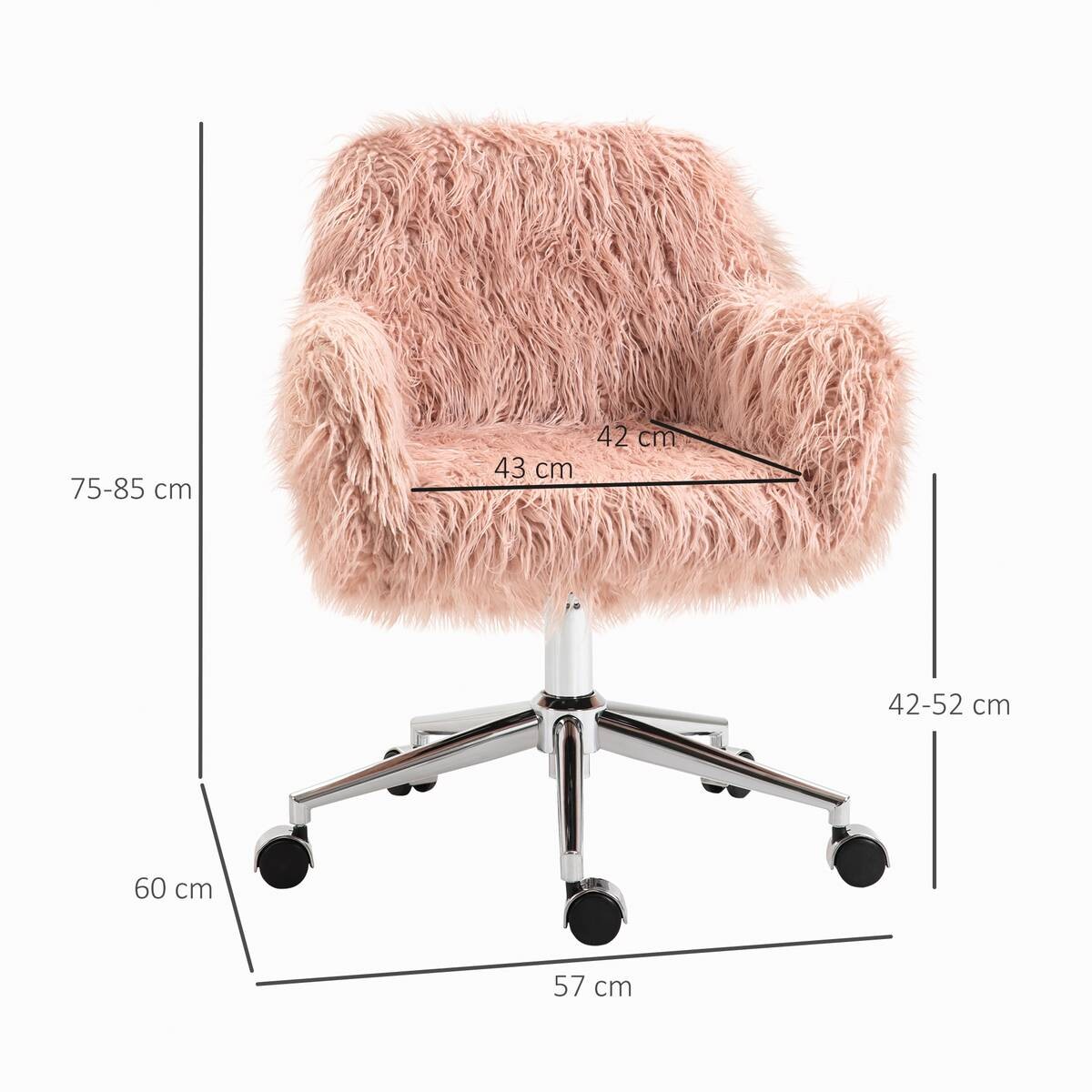 Drehstuhl 921-548PK rosa silber