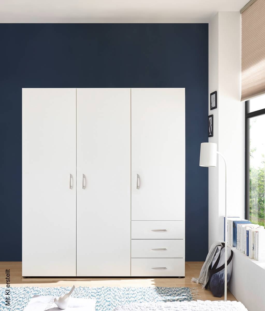 Kleiderschrank Harry weiß B/H/T: ca. 150x177x50 cm | weiß | 150,00/177,00/50,00 cm